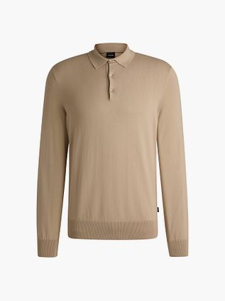 Polo a manica lunga BOSS Gemello Beige