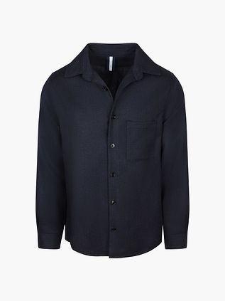 Profuomo Surchemise Laine Mouliné Marine