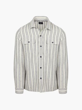 State Of Art Randig Overshirt Blå