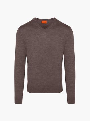 Suitable Merino Pullover V-Hals Taupe