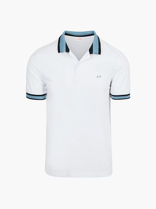 Sun68 Polo Col Multirayé Blanc