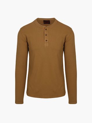 Superdry Trøje Henley Waffle Washed Camel