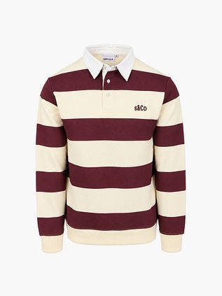 Supply & Co Polo Longsleeve Rand Bordeaux