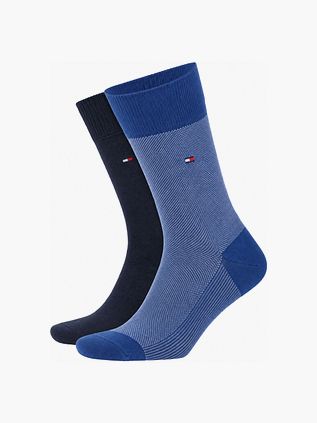 Tommy Hilfiger 2-pack Strumpor Birdseye Blå 033