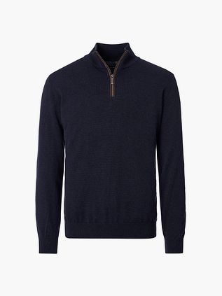 Casa Moda Halvzip Trøje Solid Navy