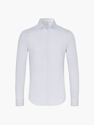 Desoto Skjorte med Kent-krave og grafisk tryk i hvid