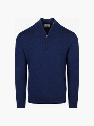 Profuomo Half Zip Pullover Merino Wool Royal Blue