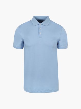 Suitable Flydende Poloshirt Lyseblå