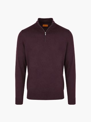 Suitable Merino Half Zip Sweater Bordeaux