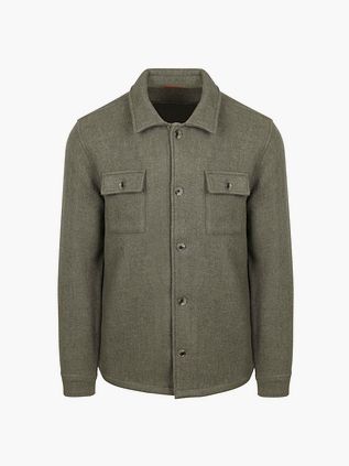 Suitable Overshirt in misto lana verde