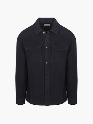 Suitable Overshirt Uldmiks Marineblå
