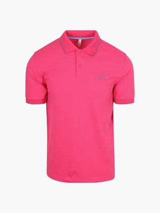 Sun68 Poloshirt med Stribet Krave Lyserød