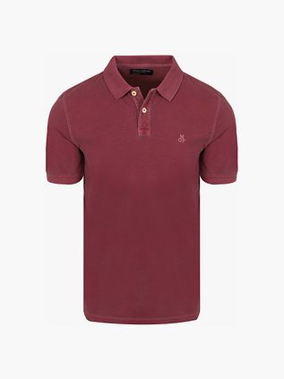 Koszulka polo Marc O'Polo z tkaniny piqué w kolorze czerwonym acai