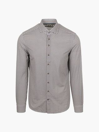 R2 Skjorte Retro Print Brun Blå