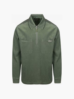 Scotch & Soda Corduroy Long Sleeve Polo Green