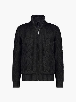 State Of Art Strickjacke Heavy Cable Wool Mix Dunkelgrün