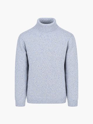 Suitable Roll neck sweater Tweed Light blue
