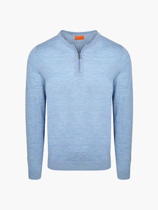 Sweter Suitable Crew Zip Merino w kolorze jasnoniebieskim