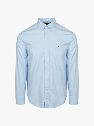 Tommy Hilfiger Poplin Skjorte Flex Lyseblå