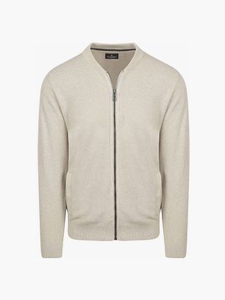 Casa Moda Cardigan Zippé Structure Ecru