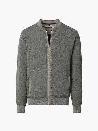 Casa Moda Vest med lynlås i grøn struktur