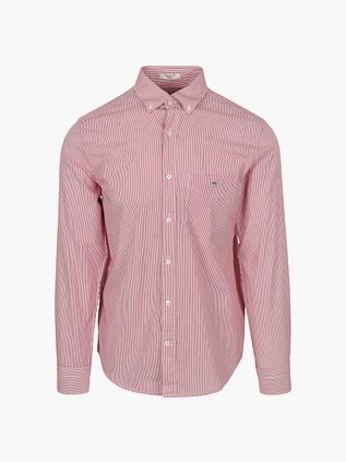 Gant Chemise Banker Poplin Rayures Rouge