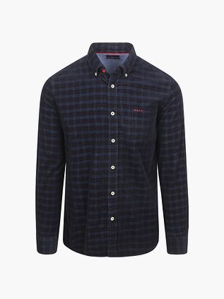 NZA Skjorte Kauri Corduroy Ternet Marineblå