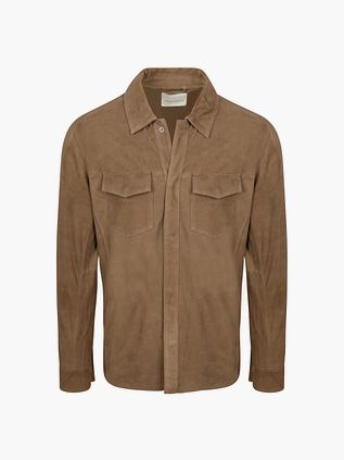 Profuomo Hemdjacke Wildleder Taupe