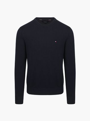 Pullover Tommy Hilfiger in cotone e cashmere blu navy