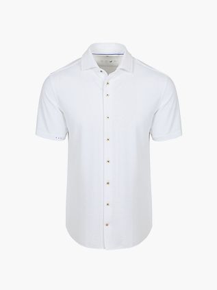 R2 Chemise Seersucker Manches Courtes Blanche