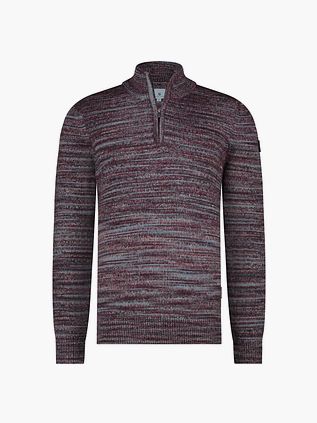 State Of Art maglione mélange con mezza zip bordeaux