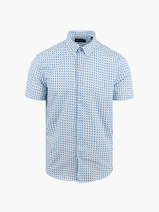 Suitable kortermet overhemd med trykk i blått