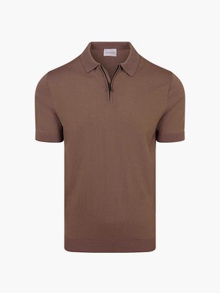 Suitable Strikket Halv Lynlås Polo Dan Tabacco