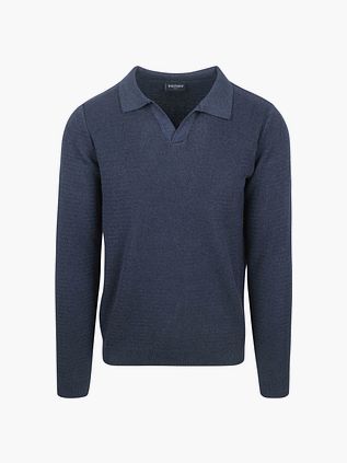 Suitable Trøje Riva Struktur Melange Navy