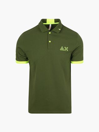 Sun68 Polo Logo Fluo Army Grøn