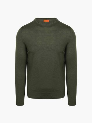 Sweter Suitable z wełny merynosów w kolorze militarnej zieleni