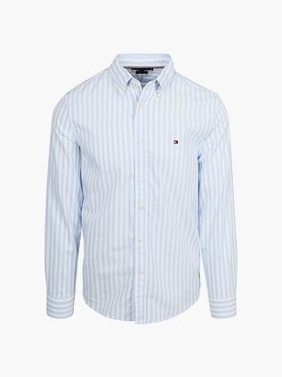 Tommy Hilfiger Poplin Skjorte Stribe Lyseblå