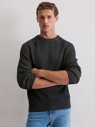 Marc O'Polo genser Structured Bi-Farget Marineblå
