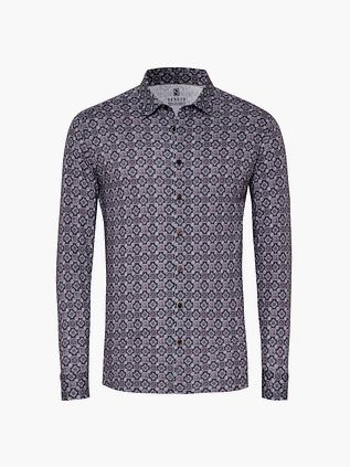 Desoto Skjorta Tidlös Elegans Tryck Mörkblå