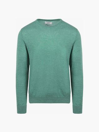 KING Essentials The John Pullover z wełny merynosów w kolorze zielonym