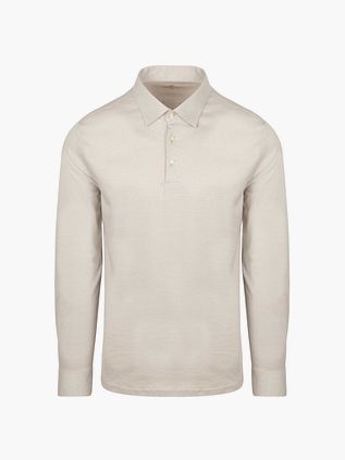 Koszulka polo Desoto Essential z długim rękawem, w kolorze beżowym