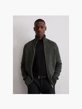 Marc O'Polo Cardigan Rib Wool Mix Grey