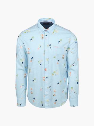 NZA Skjorte Kane i Lysblåt i Linnedblanding