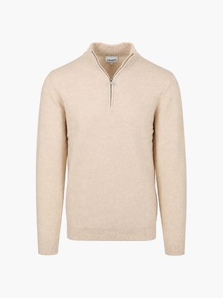 Profuomo Half Zip Pullover Woolblend Sand