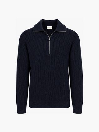 Profuomo Pull Demi-Zip Laine Marine