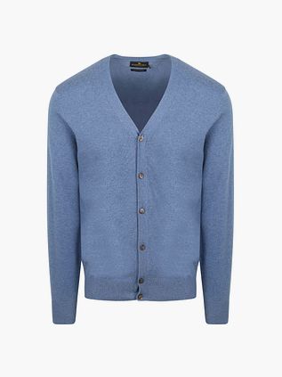 Steppin' Out vest i bomuldscashmere i blå