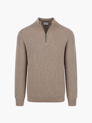 Suitable Half Zip Tröja Cowo Taupe