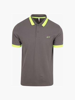 Sun68 Poloskjorte Big Stripe Fluo Antrasitt