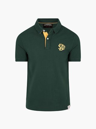 Superdry Polo Piqué Monogram Donkergroen