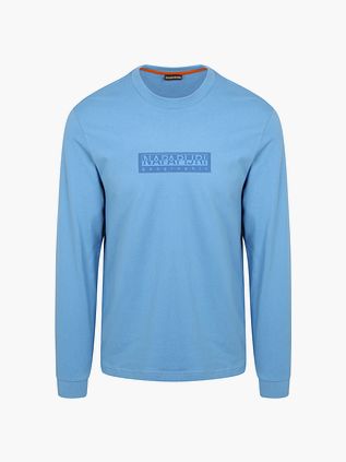 Napapijri T-shirt Manches Longues Logo Bleu